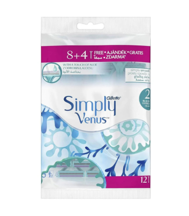 خودتراش ژیلت ونوس پفکی 2 لبه بسته 12 عددی (4+8)_GILLETTE