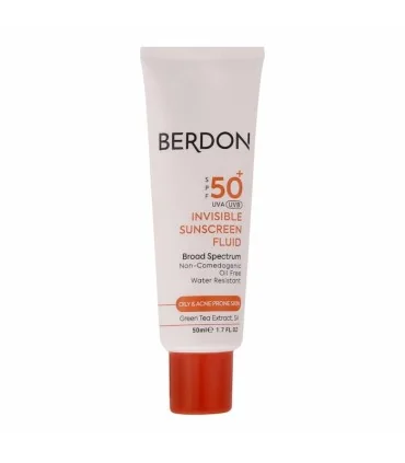 کرم ضد آفتاب بی‌رنگ بردون، SPF 50، مناسب پوست چرب و آکنه‌دار و حجم 50 میلی‌لیتر