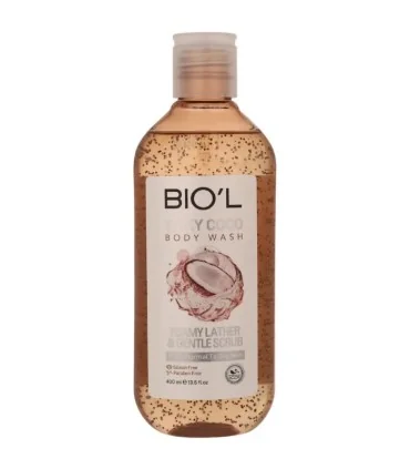 شامپو بدن راحیه نارگیل مناسب پوست چرب و معمولی بیول 400 میل_BIO'L